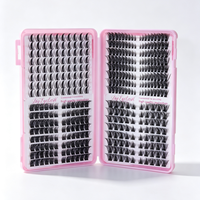 36 rangées de cils en grappe DIY LB-03, longueurs mixtes naturelles, faux cils faits à la main pour application autonome