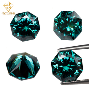 Moissanita Suelta Azul <span class=keywords><strong>Cian</strong></span> con Corte Hexagonal de Diamante LONGYING al por Mayor para Anillo de Compromiso - Product Image 2