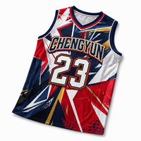 Maillot de basketball personnalisé à impression intégrale par sublimation, motif graphique, pour tenue d'équipe de crossover