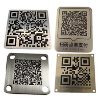 Etiqueta de código QR de metal adhesiva personalizable impermeable con serigrafía para gestión de activos-Número de serie del logotipo de características