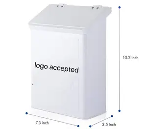 Cestino porta pelucchi in metallo da fattoria con coperchio e montaggio a parete/magnetico per lavanderia