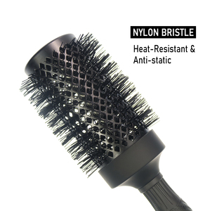 Nuevas ideas de productos 2024, cepillo redondo de cerámica de nailon con Mango antideslizante para salón, cepillo profesional para el cabello con pasador de burlas - Product Image 4