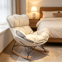 Chaise longue à bascule moderne et ergonomique, en forme de papillon, surdimensionnée, avec coussin profond et rembourrage doux en peluche, facile à utiliser
