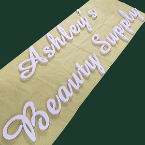 مخصص رخيصة في الهواء الطلق الليزر قطع 3D الأبجدية لافتات ألواح الفلين رسمت استقبال الزخرفية البلاستيك Pvc علامات إلكتروني - Product Image 3