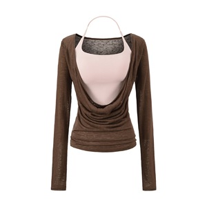 Haut de sport léger à manches longues pour <span class=keywords><strong>femme</strong></span> avec lien à nouer au dos, séchage rapide, idéal pour le yoga, le fitness <span class=keywords><strong>et</strong></span> la danse - Product Image 4