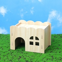 Maison pour hamster en herbe, jouet pour écureuil, accessoires de cage, décoration, roue de course, villa dorée, style minimaliste, forme carrée, portable