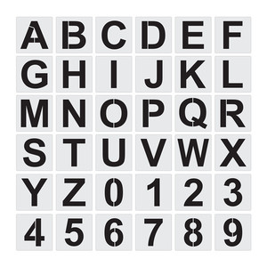 Lixsun - Juego de 36 Plantillas Reutilizables de Plástico con Letras y Números para Decoración de Pasteles - Product Image 1
