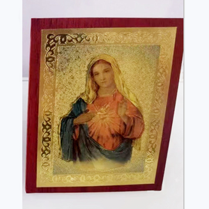 Cadre photo en bois massif doré KOMI, décoration de table, portrait religieux de la Vierge Marie et de sa famille, pour artisanat à domicile - Product Image 4