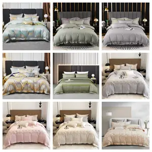 Roupa de cama Atacado Personalizado King Size Comforter Set Cama de Luxo 100% Algodão Lençóis Conjuntos de Cama para o Verão da China