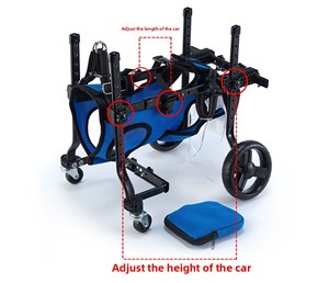 Fauteuil roulant <span class=keywords><strong>pour</strong></span> <span class=keywords><strong>chien</strong></span> silencieux avec roues en caoutchouc, <span class=keywords><strong>chariot</strong></span> de mobilité léger en aluminium <span class=keywords><strong>pour</strong></span> chiens handicapés de petite race - Product Image 2