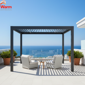 Gouttières en aluminium pour <span class=keywords><strong>pergola</strong></span> à drainage caché intégrées à la bordure du toit, sans tuyaux visibles - Product Image 1