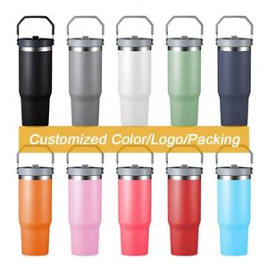 Bouteille isotherme portable en acier inoxydable 304 de 30 oz avec paille, pour boissons chaudes et froides, idéale pour les sports de plein air, à double paroi sous vide - Product Image 6