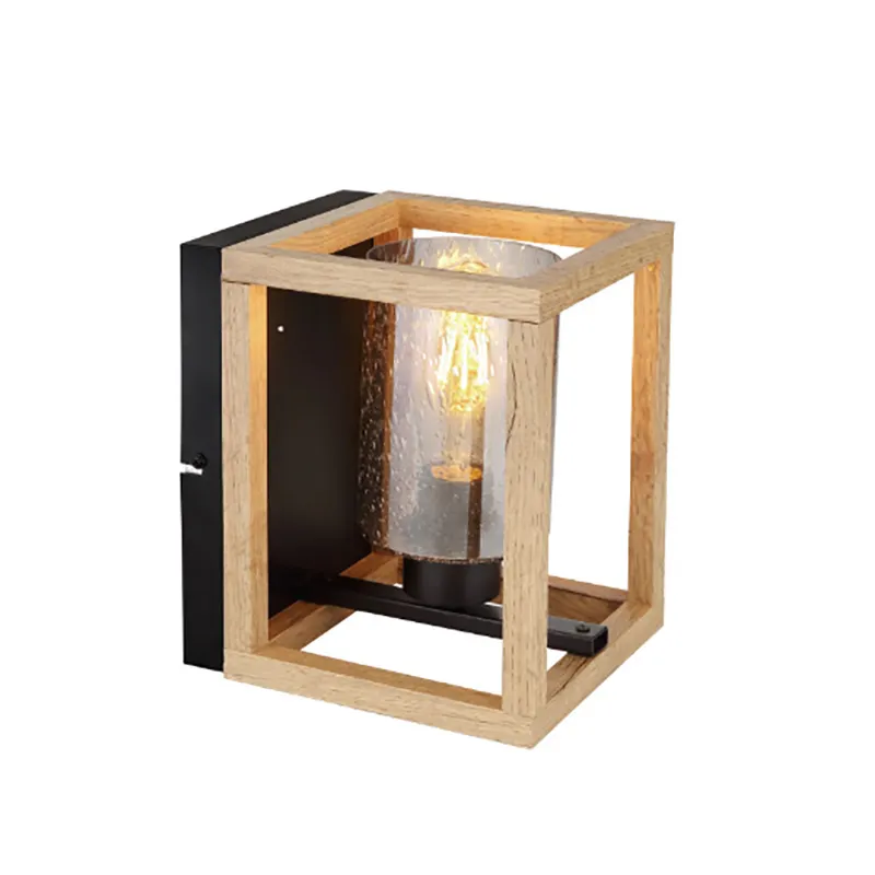 E27 modern minimalist indoor sconce lights wood deco wall lamp for home and outdoor lighting