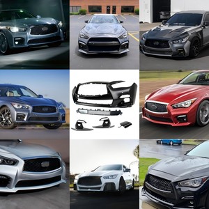 Kit carrosserie en fibre de carbone Q50, spoiler avant pour berline Q50 4 portes 13-17 pour pare-chocs avant Q50 - Product Image 3