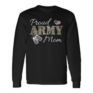 T-shirt a maniche lunghe Proud Army Mom con stampa digitale girocollo per adulti donna - Product Image 2