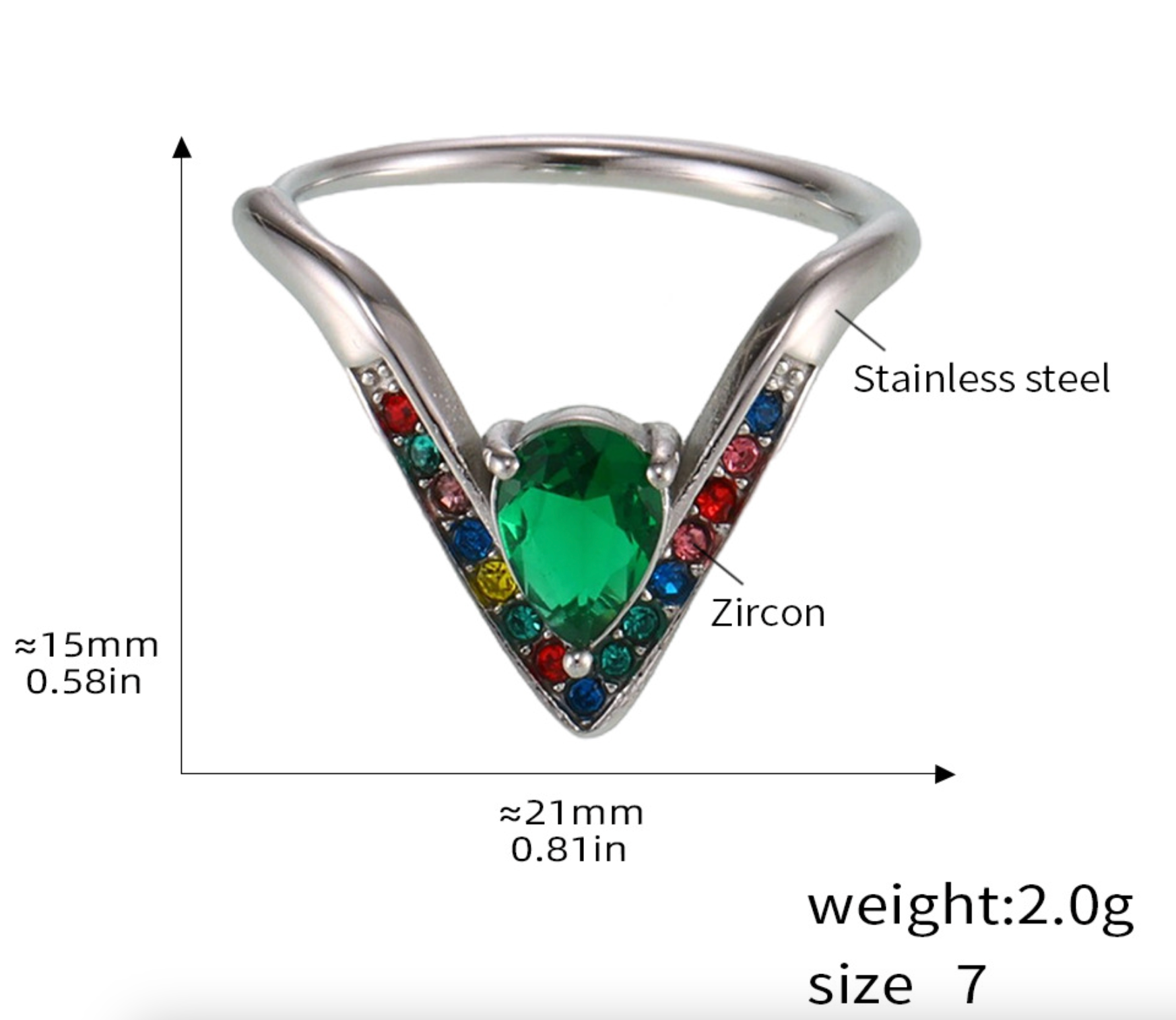 Argent + Zircon vert