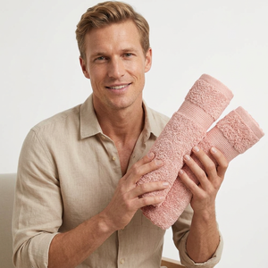 Serviette de sport en coton rose, couleur unie, rectangulaire, séchage rapide, tricotée, pour adulte, serviette de bain, certifiée OEKO-TEX - Product Image 2