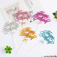 Trendy 3D Englisch Geburtstags torte Topper Insert Dekoration Dessert Tisch Party Plug-In Kunststoff Kuchen Dekorieren Lieferungen