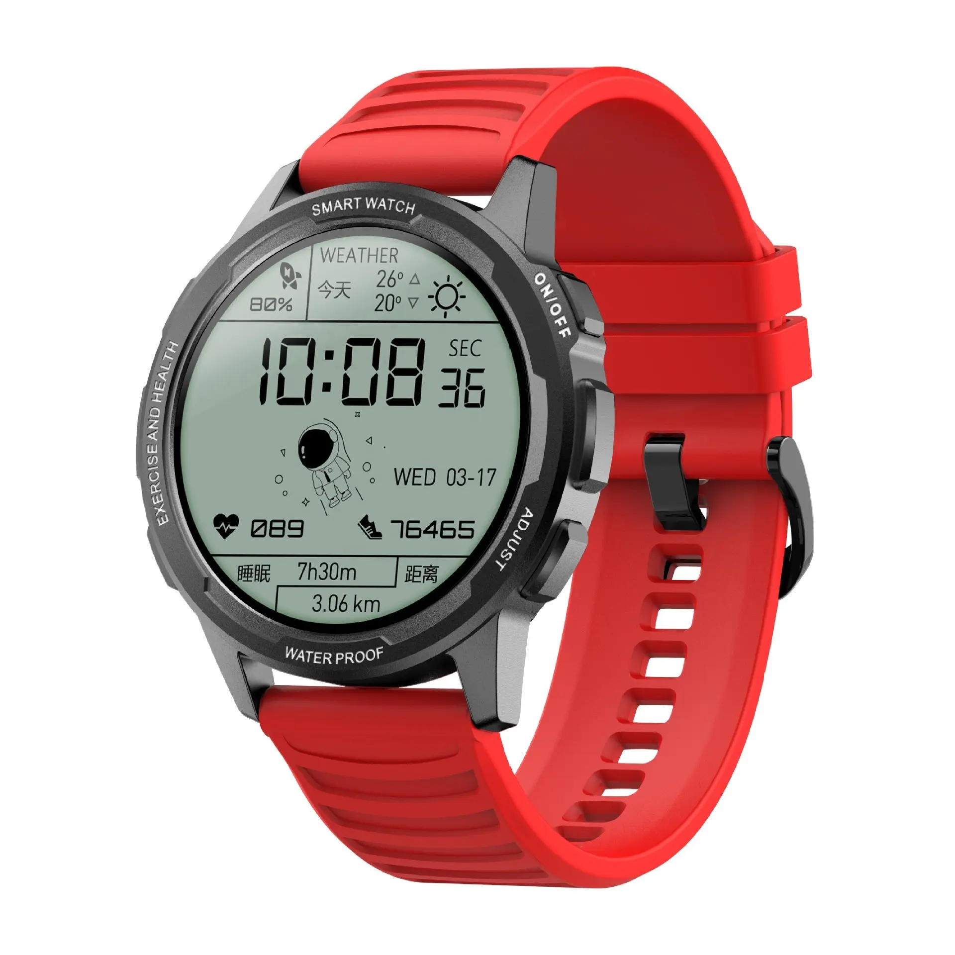 X28 Smart Watch Men Women 1.32 Inch Screen IP68 Waterproof Heart Rate Sport Fitness Activity Tracker Outdoor Smartwatch