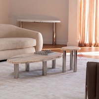 Table console de luxe en onyx arc-en-ciel biologique double couche avec pieds chromés polis – Pièce maîtresse moderne pour entrée