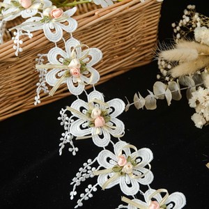 High Quality White Elastic <strong>Lace</strong> <strong>Fabrics</strong> Beautiful Embroidery <strong>Stretchable</strong> Eco-Friendly Star for Sustainable Garment Carton Bags - Product Image 6