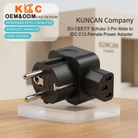 Convertisseur robuste EU CEE7/7 vers IEC C13, adaptateur d'alimentation anti-chute à coque renforcée