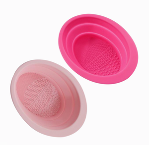 <span class=keywords><strong>2022</strong></span> nouveau bol de nettoyage de brosse de maquillage pliable, tapis de nettoyage de brosse de maquillage, nettoyeur de brosse en Silicone - Product Image 2