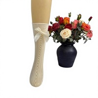 Chaussettes mi-mollet respirantes à volants en dentelle florale ajourée style français, chaussettes à nœud papillon style Lolita pour filles