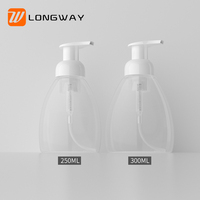 PET 250ml plástico líquido lavavajillas espuma líquida Mousse botella cosmética cuidado de la piel serigrafía transparente tapón de rosca Longway