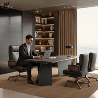 Chaise de bureau de direction pivotante de luxe à dossier haut, mobilier de bureau moderne, chaise de bureau de direction en cuir