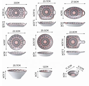 Export Bohemian Style Tableware Plate Bowl Ceramic Dinner Tableware <b>Set</b> - Product Image 5