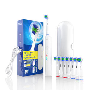 Cepillo de dientes eléctrico híbrido, recargable, giratorio inteligente, con 8 cabezales de cepillo para adultos, cuerpo de plástico, carga micro USB - Product Image 3