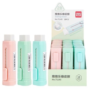 Gomme à effacer Deli Push Eraser 71145, forme triangulaire avec mécanisme de verrouillage, pour enfants, usage scolaire - Product Image 5