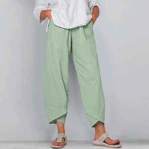<span class=keywords><strong>Pantaloni</strong></span> a Gamba Larga, Casual e Comodi in Cotone e <span class=keywords><strong>Lino</strong></span>, con Vita Elastica e Lunghezza <span class=keywords><strong>Cropped</strong></span> - Product Image 3