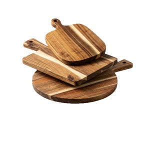 Tabla de cortar de madera de acacia rectangular para servir bistec y pizza, ideal para fiestas. - Product Image 2