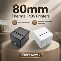 Imprimante thermique de reçus et codes-barres 80 mm à découpe automatique pour le commerce de détail, sans fil, Bluetooth, USB, machine d'impression de factures, alerte d'arrivée de commande