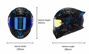Casque de moto intégral en fibre de carbone avec visière solaire foncée, casque de course - Product Image 5