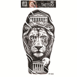 Autocollant de <span class=keywords><strong>tatouage</strong></span> temporaire réaliste imperméable noir et gris, motif <span class=keywords><strong>lion</strong></span>, aigle, crâne, faux <span class=keywords><strong>tatouage</strong></span> pour hommes, art corporel. - Product Image 6