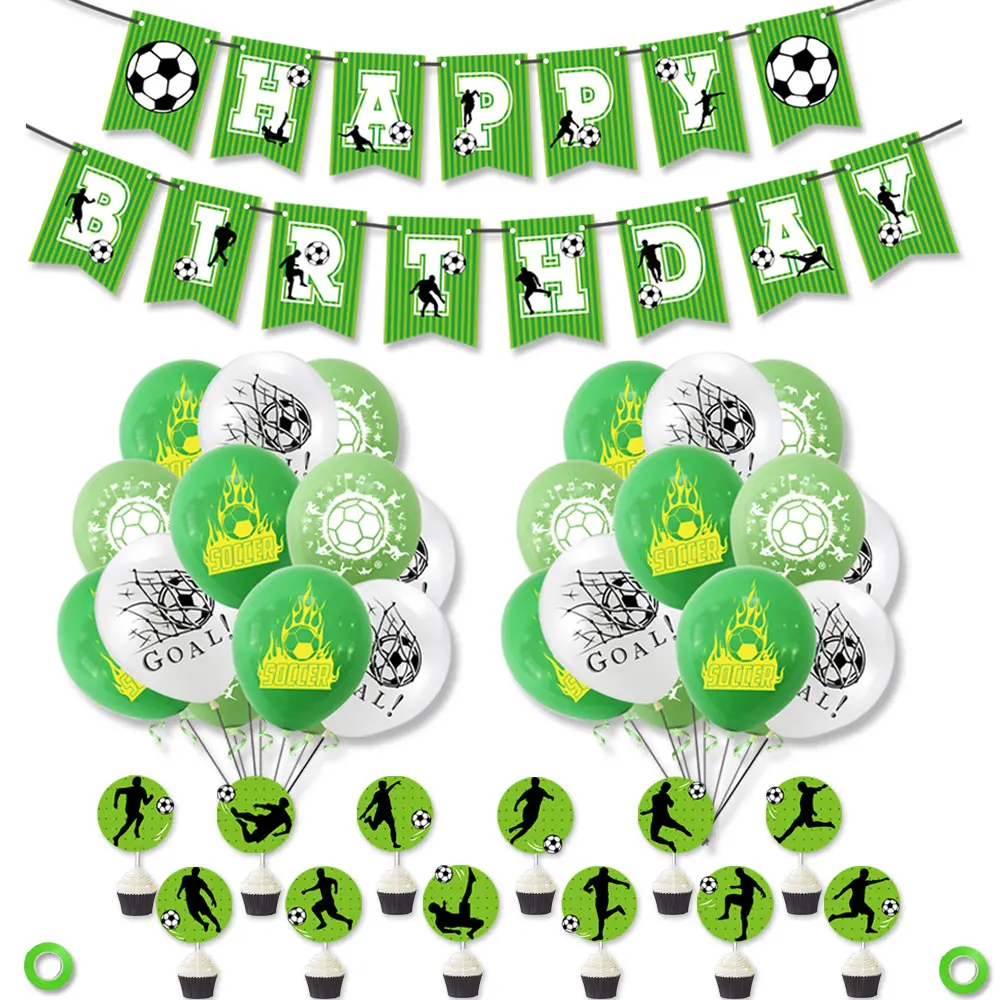 Globos de fiesta de cumpleaños con temática de fútbol y limón, telón de fondo, arco de globos de látex, decoraciones de fiesta, adorno de pastel