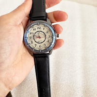 Jam Tangan Kulit Pria Mewah OEM Sport Quartz Dial Besar Model Fashion Set Jam Tangan Pria Montre Femme
