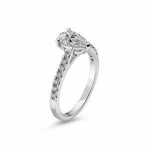 SGARIT Joyería Fina al por Mayor, Anillo de Compromiso de Oro Blanco de 14K con Diamante Cultivado en Laboratorio de 1ct, Corte Pera de 8*5mm, con Certificado IGI - Product Image 2