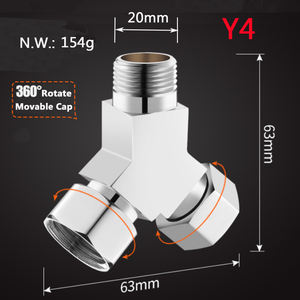 Y4 G1/2 "connexion filetée, filetage ID/OD 19.8mm capuchon mobile <span class=keywords><strong>Flexible</strong></span> pivotant en forme de Y connecteur de tuyau coupleur <span class=keywords><strong>adaptateur</strong></span> - Product Image 2