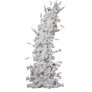 2024ホット販売白い結婚式の背景カスタマイズされた白い造花アーチの装飾結婚式の装飾