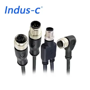 PVC/PUR Overmolded Shielded 5pin Male To Female Outdoor Cable M8 To M12 Waterproof Connector