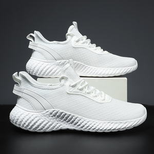 Chaussures de sport pour hommes grande taille, semelle MD, tige en maille respirante, design à lacets souple pour la course et la marche printemps-été - Product Image 1