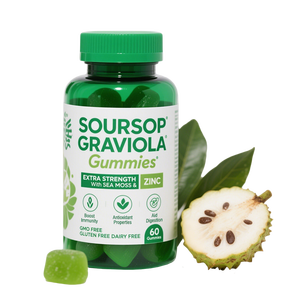 Natural Antioxidante Graviola Graviola Folha Extrato Gomas com Mar Musgo/Vitamina C/para Suplemento Gestão da Pressão Arterial - Product Image 1