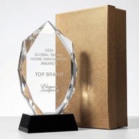 Trophée en verre K9 personnalisé en usine, avec logo et image personnalisés, récompenses pour employés d'entreprise, trophée vierge