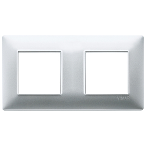 Vimar 4M (2+2) Plate Int71 Matt Silver Wall <b>Switches</b> - Product Image 1