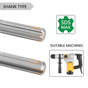 Bộ định tuyến bit chế biến gỗ Lavie 6inch <span class=keywords><strong>SDS</strong></span> <span class=keywords><strong>Max</strong></span> xẻng đục lưỡi rộng scraper sàn scraper gạch loại bỏ đục với dài xử lý router Bit Set zz05t304 - Product Image 6