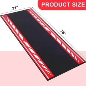 Tapis de garage pour moto MD, modèle MD-R937, rectangulaire, antidérapant, absorbant l'huile, avec support en caoutchouc épais, motif rayé brillant, fibre de nylon - Product Image 5